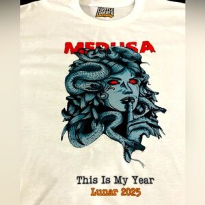Chinese Lunar New Year of The Snake Medusa “This iS My Year!” Women’s White Tee